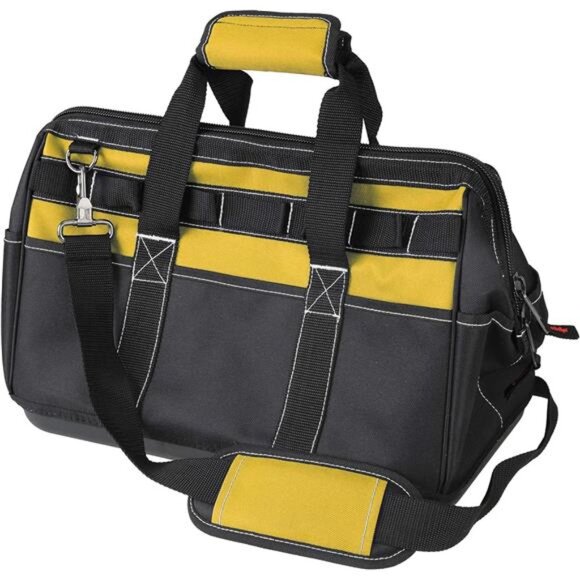 Olympia Tools 16 Inch Wide Mouth Tool Bag, Molded Waterproof Base - Picture 2 of 16